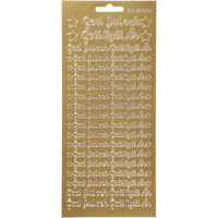 Stickers, sheet 10x23 cm, 1 sheet, gold [HOB-170115]