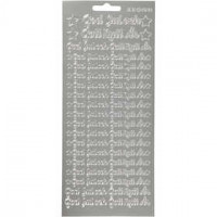 Stickers, sheet 10x23 cm, 1 sheet, silver [HOB-170116]