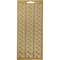 Stickers, sheet 10x23 cm, 1 sheet, gold [HOB-170117]