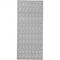 Stickers, sheet 10x23 cm, 1 sheet, silver [HOB-170223]