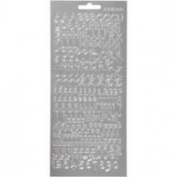 Stickers, sheet 10x23 cm, 1 sheet, silver [HOB-170227]