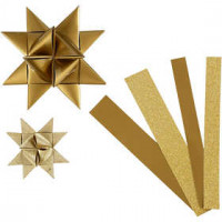 Paper Star Strips, W: 15+25 mm, D: 6.5+11.5 cm, 40 strips, gold [HOB-20776]