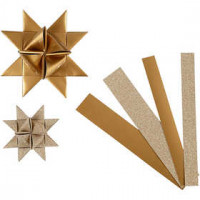 Paper Star Strips, W: 15+25 mm, D: 6.5+11.5 cm, 40 strips, copper [HOB-20777]