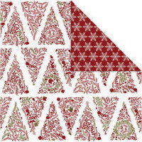 Design Paper, sheet 30.5x30.5 cm, 180 g, 3 sheets, white, gold, red [HOB-22524]