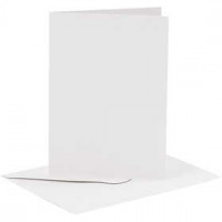 Cards and Envelopes, card size 10.5x15 cm, envelope size 11.5x16.5 cm, 6 sets, white [HOB-23010]