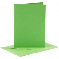 Cards and Envelopes, card size 10,5x15 cm, envelope size 11,5x16,5 cm, green, 6sets [HOB-23015]