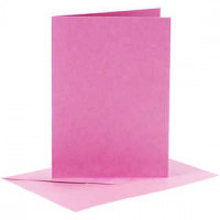 Cards and Envelopes, card size 10.5x15 cm, envelope size 11.5x16.5 cm, 6 sets, pink [HOB-23017]