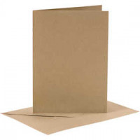 Cards and Envelopes, card size 10.5x15 cm, envelope size 11.5x16.5 cm, 6 sets, natural [HOB-23021]