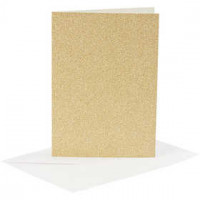 Cards and Envelopes, card size 10.5x15 cm, envelope size 11.5x16.5 cm, 4 sets, gold [HOB-23023]