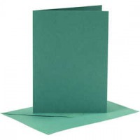 Cards and Envelopes, card size 10.5x15 cm, envelope size 11.5x16.5 cm, 6 sets, dark green [HOB-23029]