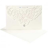 Card & Envelope, card size 12x17.7 cm, envelope size 18x12.5 cm, 5 sets, off-white [HOB-23041]