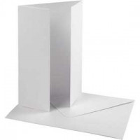 Pearlescent Card & Envelope, card size 10.5x15 cm, envelope size 11.5x16.5 cm, 10 sets, white [HOB-23044]