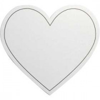 Heart, size 75x69 mm, 120 g, 10 pcs, white [HOB-23051]