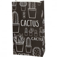 Paper Bags, H: 21 cm, size 6x12 cm, cactus, 10pcs, 80 g