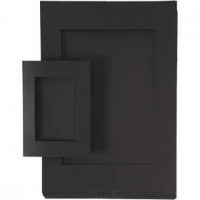 Picture Mount, size A4+A6, carving: 6.5x12.5+16x21 cm, 120 pcs, black [HOB-23631]