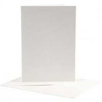Cards And Envelopes, card size 12.5x17.5 cm, envelope size 14x19 cm, 10 sets, off-white [HOB-23706]