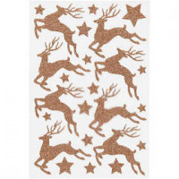 Glitter Stickers, sheet 12x18.5 cm, 1 sheet, copper [HOB-27003]