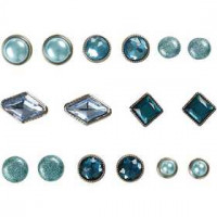 Deco Rivets, size 8-18 mm, blue, 16mixed