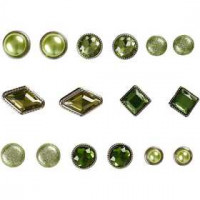 Deco Rivets, size 8-18 mm, green, 16mixed