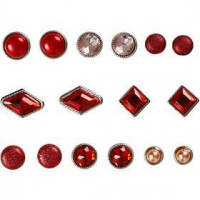 Deco Rivets, size 8-18 mm, red, 16mixed