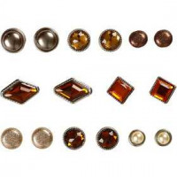Deco Rivets, size 8-18 mm, brown, 16mixed