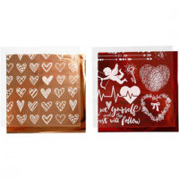 Deco Foil and transfer sheet, sheet 15x15 cm, 2x2 sheets, rose gold, red [HOB-283552]