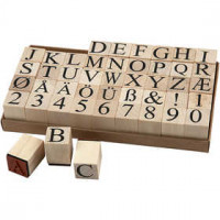 Wooden Stamps Set, H: 15 mm, size 20x20 mm, 45mixed