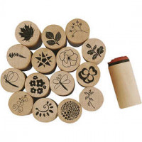 Deco Art Stamps, D: 20 mm, H: 26 mm, flower and leaf, 15mixed