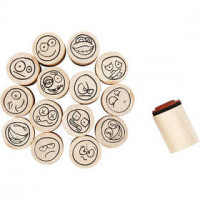 Deco Art Stamps, D: 20 mm, H: 26 mm, smiley, 15mixed
