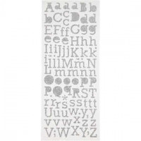 Glitter Stickers, sheet 10x24 cm, 2 sheets, silver [HOB-29108]