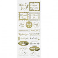 Stickers, sheet 10x24 cm, approx. 19 pc, 1 sheet, gold [HOB-29147]