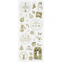 Stickers, sheet 10x24 cm, approx. 26 pc, 1 sheet, gold [HOB-29149]