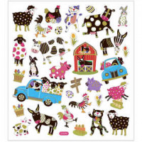 Stickers, sheet 15x16.5 cm, approx. 34 pc, 1 sheet [HOB-29174]