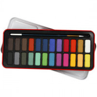 Watercolor Paint Set, size 12x30 mm, asstd colours, 24colours [HOB-34237]