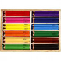 Colouring Pencils, lead: 5 mm, jumbo, 144 pcs, asstd colours [HOB-38083]