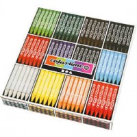Colortime Wax Crayons, thickness 11 mm, L: 10 cm, 288 pcs, asstd colours [HOB-38139]