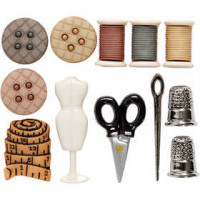 Novelty Buttons, W: 2-19 mm, H: 15-42 mm, 12 pcs [HOB-40321]