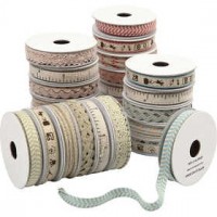 Decorative Ribbon, W: 3-10 mm, 48x1,8 m, asstd. colours [HOB-41054]
