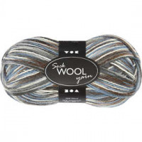 Sock Yarn, L: 200 m, 50 g, blue/grey harmony [HOB-41318]