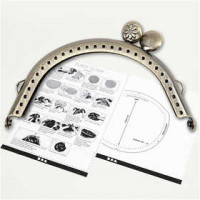 Purse Clasp Kit, size 8 cm, 1 pc, brushed brass [HOB-41355]