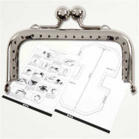 Purse Clasp Kit, size 8 cm, 1 pc, silver [HOB-41357]