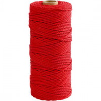 Cotton Twine, L: 100 m, thickness 2 mm, 225 g, red [HOB-41536]