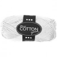 Mercerized Cotton Yarn, L: 165 m, 6S/4, 50 g, white [HOB-421020]