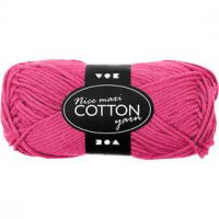 Cotton Yarn, L: 80-85 m, maxi, 50 g, pink [HOB-421315]