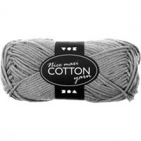 Cotton Yarn, L: 80-85 m, maxi, 50 g, grey [HOB-421318]