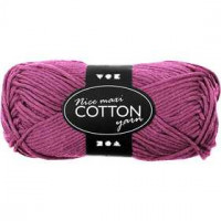 Cotton Yarn, L: 80-85 m, maxi, 50 g, violet [HOB-421325]
