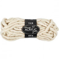 Chunky yarn of acrylic, L: 17 m, manga, 200 g, off-white [HOB-42157]
