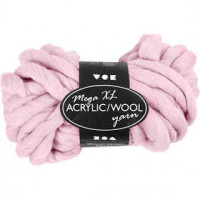 Chunky yarn of acrylic/wool, L: 15 m, mega, 300 g, rose [HOB-42169]