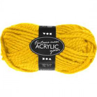 Fantasia Acrylic Yarn, L: 35 m, maxi, 1x50 g, yellow [HOB-421864]