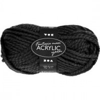 Fantasia Acrylic Yarn, L: 35 m, maxi, 50 g, black [HOB-421870]